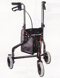 3-Wheel Aluminum Lightweight Rollator with Loop Brakes & Carry Pouch
