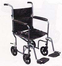 Deluxe Fly-Weight Aluminum Transport Chair With Removable Casters