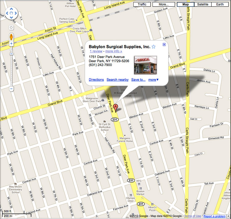 Google map of location